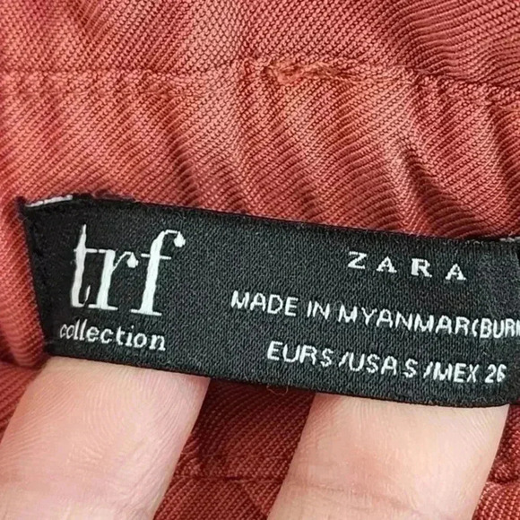 Zara‎ Trf Collection Tied Waist Paper bag Tapered Leg Women's Pants S - Picture 5 of 7